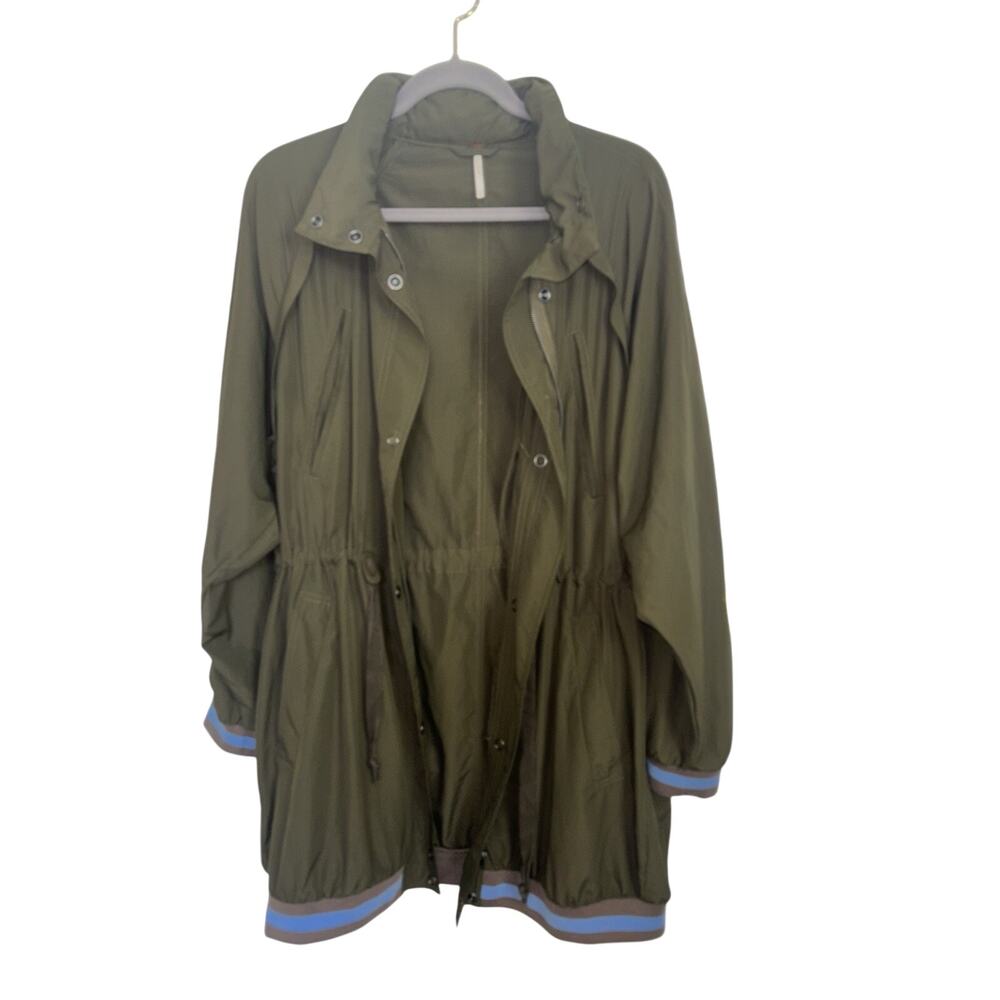 Free People Wind Swept Hooded Anorak Parka Utility Jacket Medium Windbreaker - Picture 5 of 9